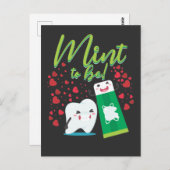 歯と歯磨き粉ミント歯科カップル愛 ポストカード (正面/裏面)