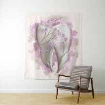 歯と花、超現実的絵画。歯科芸術