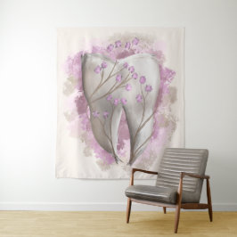 歯と花、超現実的絵画。歯科芸術 タペストリー