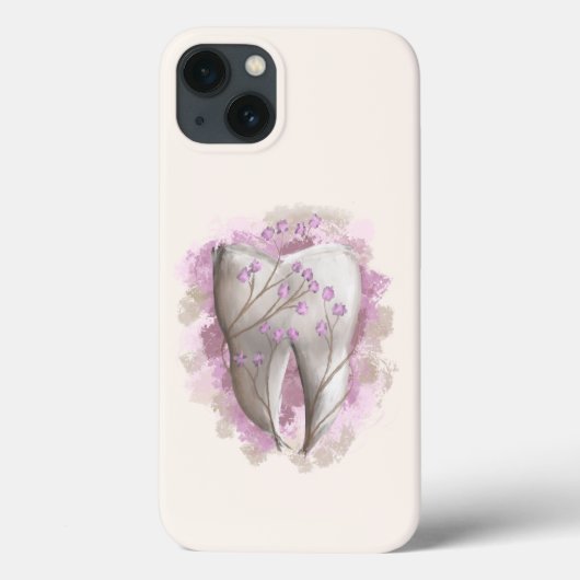 歯と花、超現実的絵画。歯科芸術 Case-Mate iPhoneケース (裏面)