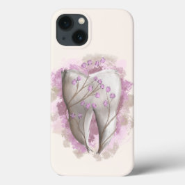 歯と花、超現実的絵画。歯科芸術 iPhone 13ケース