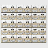 歯にブレースを施した自分で笑顔の顔 ラッピングペーパー (フラット)