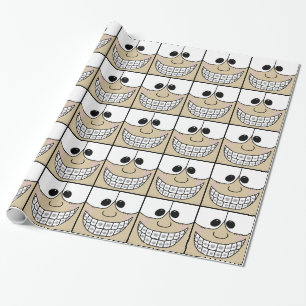 歯にブレースを施した自分で笑顔の顔 ラッピングペーパー