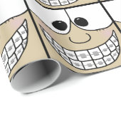 歯にブレースを施した自分で笑顔の顔 ラッピングペーパー (ロールコーナー)