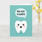 歯のおめ失ったでとう カード (黄色い花)