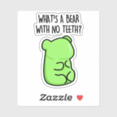 歯のない熊が熊のプンおもしろいを鳴らす シール (シート)