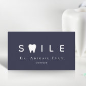 歯のアイコンモダンプロフェッショナルネイビーブルー歯医者 名刺