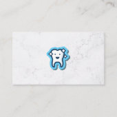 歯のアイコン |レザー大理石背景 名刺 (正面)