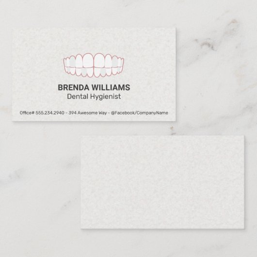 歯のアイコン | 歯科 名刺 (正面/裏面)