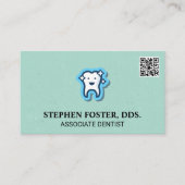 歯のアイコン | QRコード 名刺 (正面)