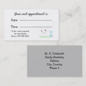 歯のアポイントメントアラーム 予約カード (正面/裏面)