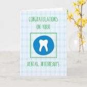 歯のインターンシップおめでとうグリーンA カード (黄色い花)