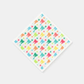 歯のカラフルパターン スタンダードカクテルナプキン (角)