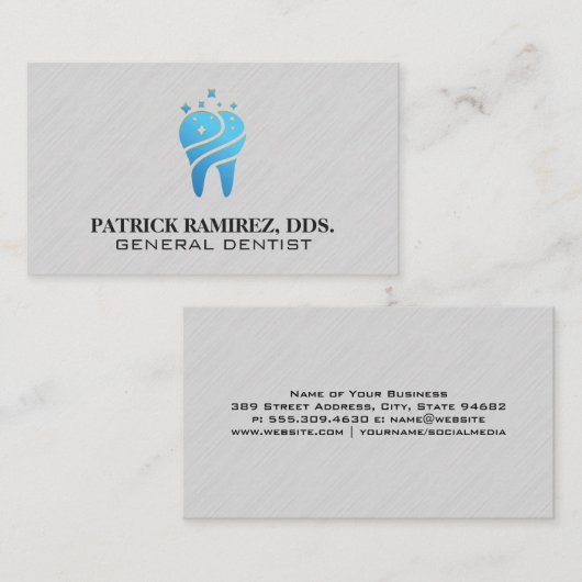 歯のクリーニング・アイコン 名刺 (正面/裏面)