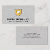 歯のシールドロゴ |レザーテクスチャ 名刺 (正面/裏面)