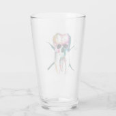 歯のスカルとクロスボーン16 ozシェーカー タンブラーグラス (裏面)
