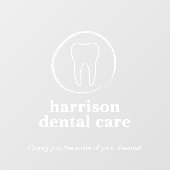 歯のスケッチのロゴ白い歯医者 ウィンドウサイン (シート)