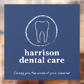 歯のスケッチのロゴ青い歯医者 ウィンドウサイン (シート2)