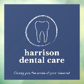 歯のスケッチのロゴ青い歯医者 ウィンドウサイン (シート3)