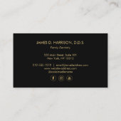 歯のスケッチロゴ黒/白の歯科医アポイントメント 名刺 (裏面)