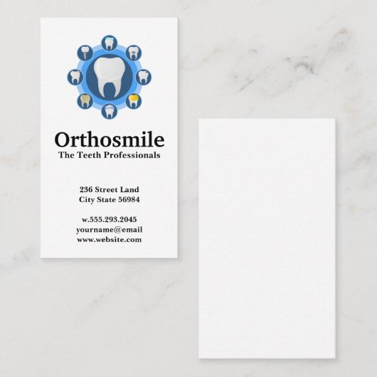 歯のセット違うステージ | 歯科 名刺 (正面/裏面)