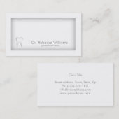 歯のデザイン歯科グレイ縁どシャドーカード 名刺 (正面/裏面)