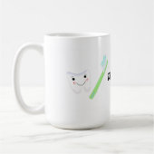 歯のデザイン 歯と歯ブラシ コーヒーマグカップ (左)