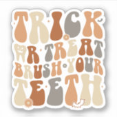 歯のハロウィーン歯科医を騙すか扱う シール (正面)