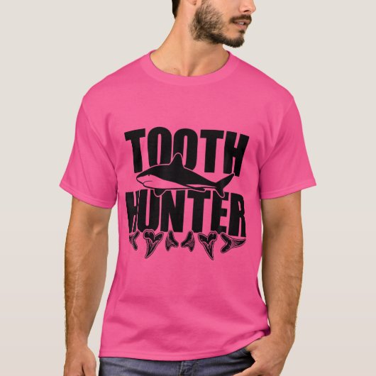 歯のハンター 古生物学 サメの歯 コレクション Tシャツ (正面)