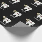 歯のハードテおもしろいィーデンタルプンダークBG ラッピングペーパー (角)