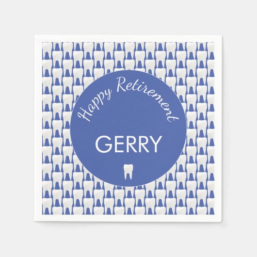 歯のパターン（の模様が）ある歯医者の退職パーティー スタンダードカクテルナプキン (正面)