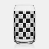 歯のパーソナライズされたチェックパターン ガラス缶 (左)