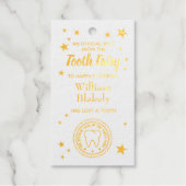 歯のパーソナライズされた妖精の証明書受信ラベル ギフトタグ (正面)