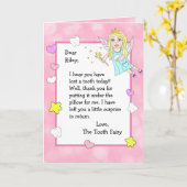 歯のパーソナライズされた妖精カード カード (黄色い花)