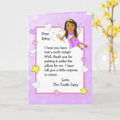 歯のパーソナライズされた妖精カード カード (黄色い花)