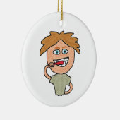 歯のブラッシング セラミックオーナメント (右)