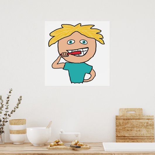 歯のブラッシング ポスター (キッチン)