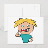 歯のブラッシング ポストカード (正面/裏面)