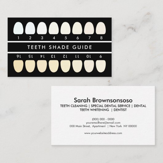 歯のホワイトニングセードガイド 名刺 (正面/裏面)