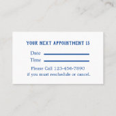 歯のモダンロゴアポイントメント名刺 予約カード (裏面)