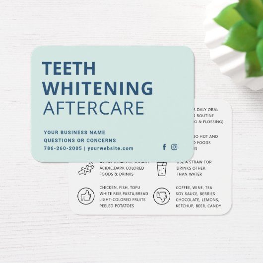 歯のモダン美白後注意指導カード (デスク)