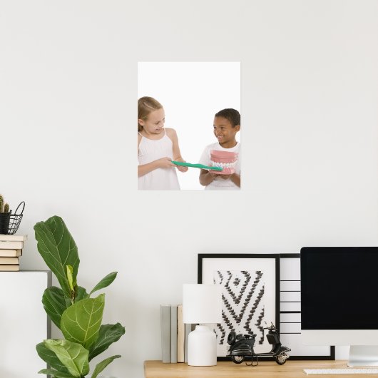 歯のモデルセットとサイズ超過の子供 ポスター (ホームオフィス)