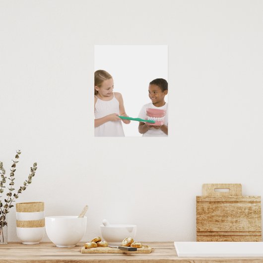 歯のモデルセットとサイズ超過の子供 ポスター (キッチン)