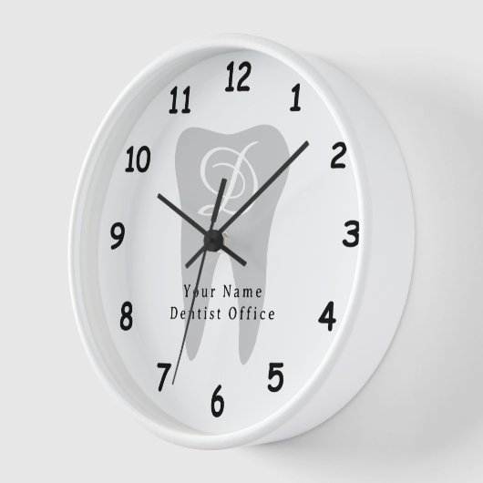 歯のロエレガントゴを含む歯科医用オフィスの壁時計 壁時計 (傾斜)