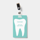 歯のロゴが付いた歯科診療名バッジ バッジ (正面 （クリップ付）)