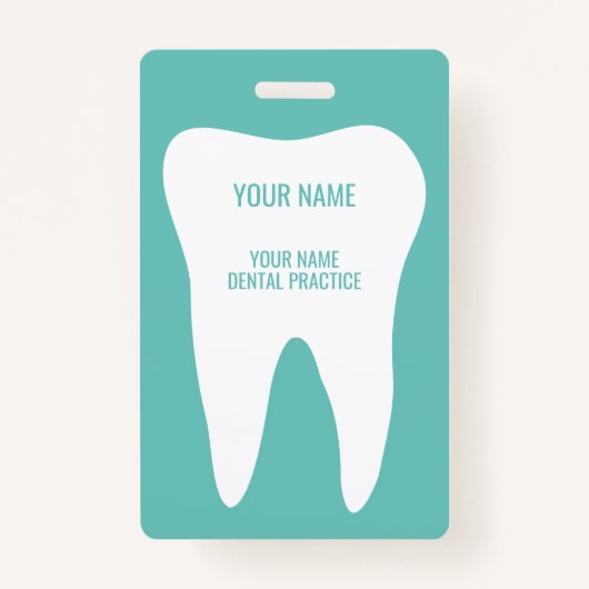 歯のロゴが付いた歯科診療名バッジ バッジ (正面)
