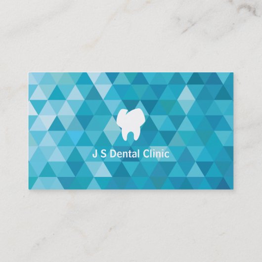 歯のロゴの青い多角形の歯科医の名刺 名刺 (裏面)