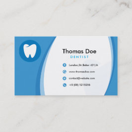 歯のロゴの青い歯科医の歯科医院 名刺