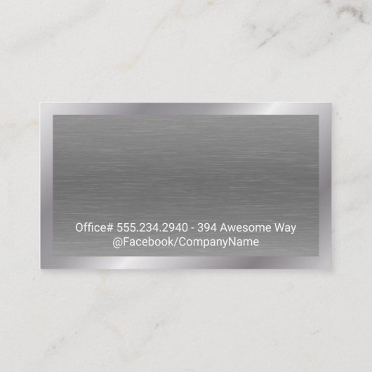 歯のロゴ | メタリック背景 名刺 (裏面)