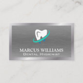 歯のロゴ | メタリック背景 名刺 (正面)